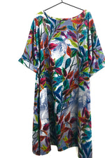 Linny Leaf Print Flared Dress