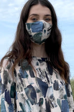 Face Mask - 3 ply with Polypropylene - Pink Brush Stroke