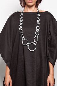 Mel - Black And White Funky Long Necklace
