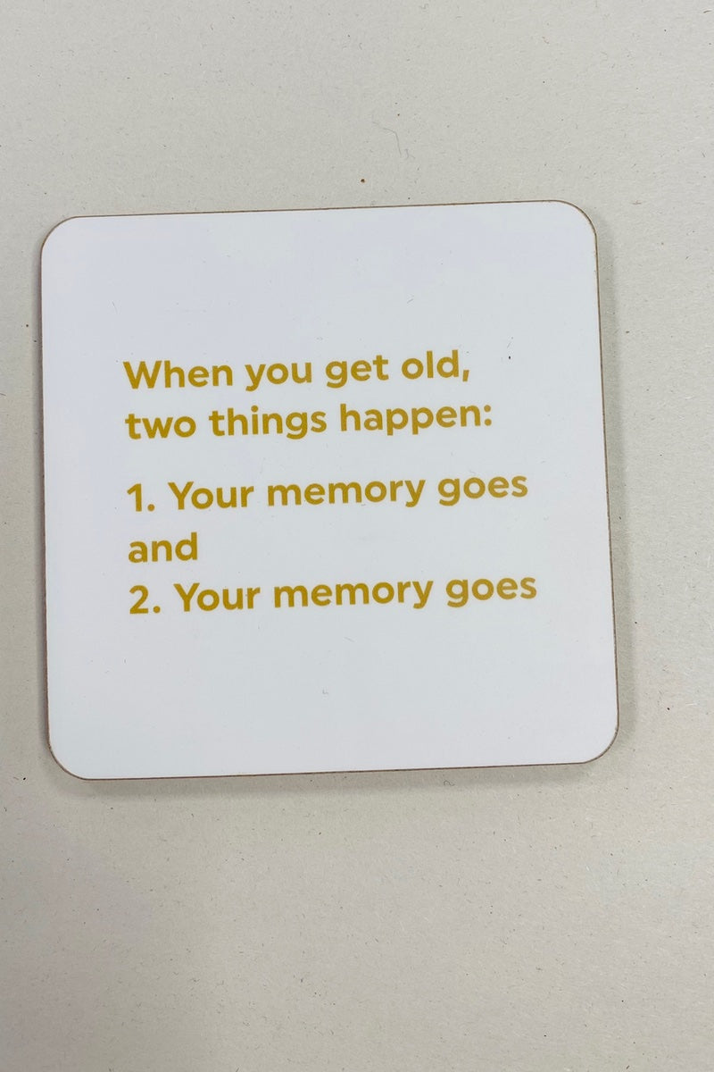 Get Old Two Things Coaster - Rude Funny