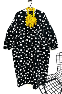 Mooky Dress - Black + White Cotton Popplin Dots