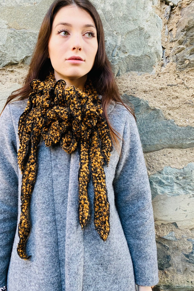 Boo Boo - Mustard Wool Boucle Collar Scarf