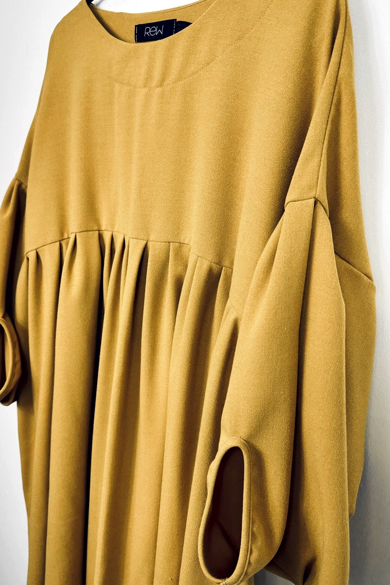 Mooky Dress - Mustard Crepe