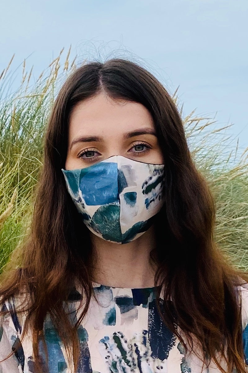 Face Mask - 3 ply with Polypropylene - Pink Brush Stroke