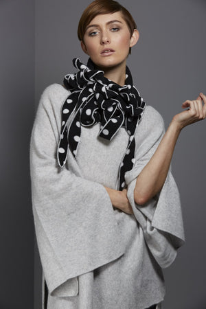 polka dot scarves black and white rew clothing