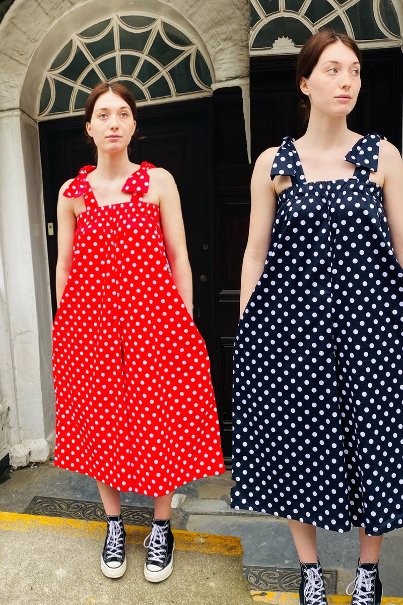 summer polka dot jumpsuits