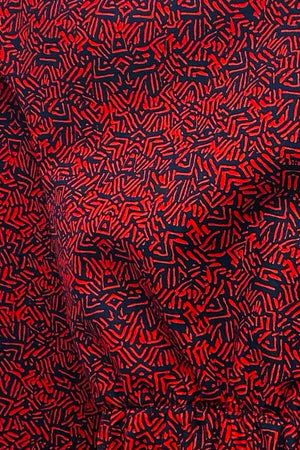 Balloon Trousers - Red Navy Aztec Print