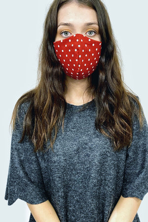 Unisex Face mask - Bright Red Polka Dot