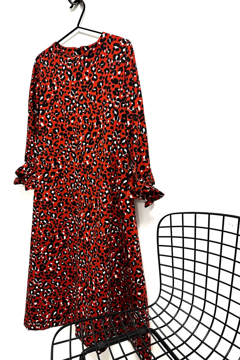 Totes Dress - Bright Red Leopard Fit & Flare