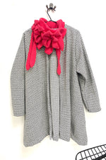 Swing Coat - Match stick black and white woven wool