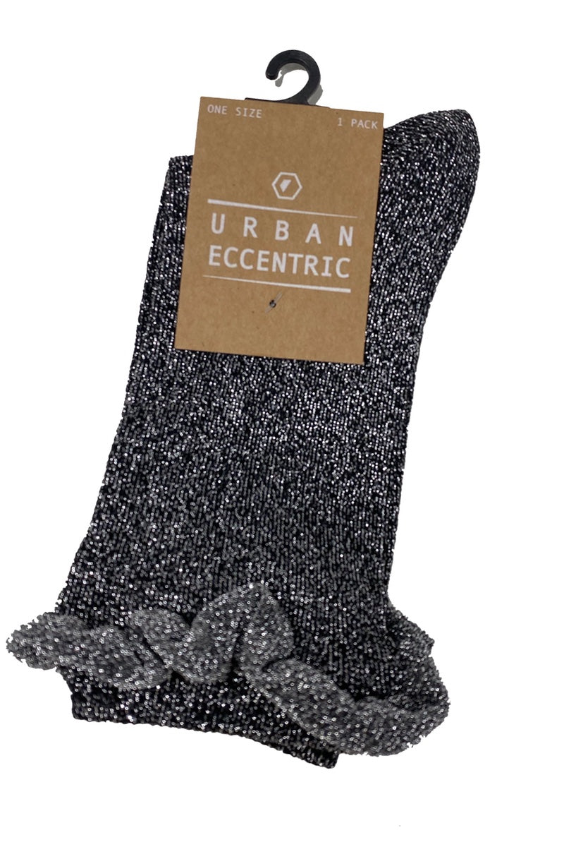 REW CLOTHING LADIES FRILL GLITTER SOCK