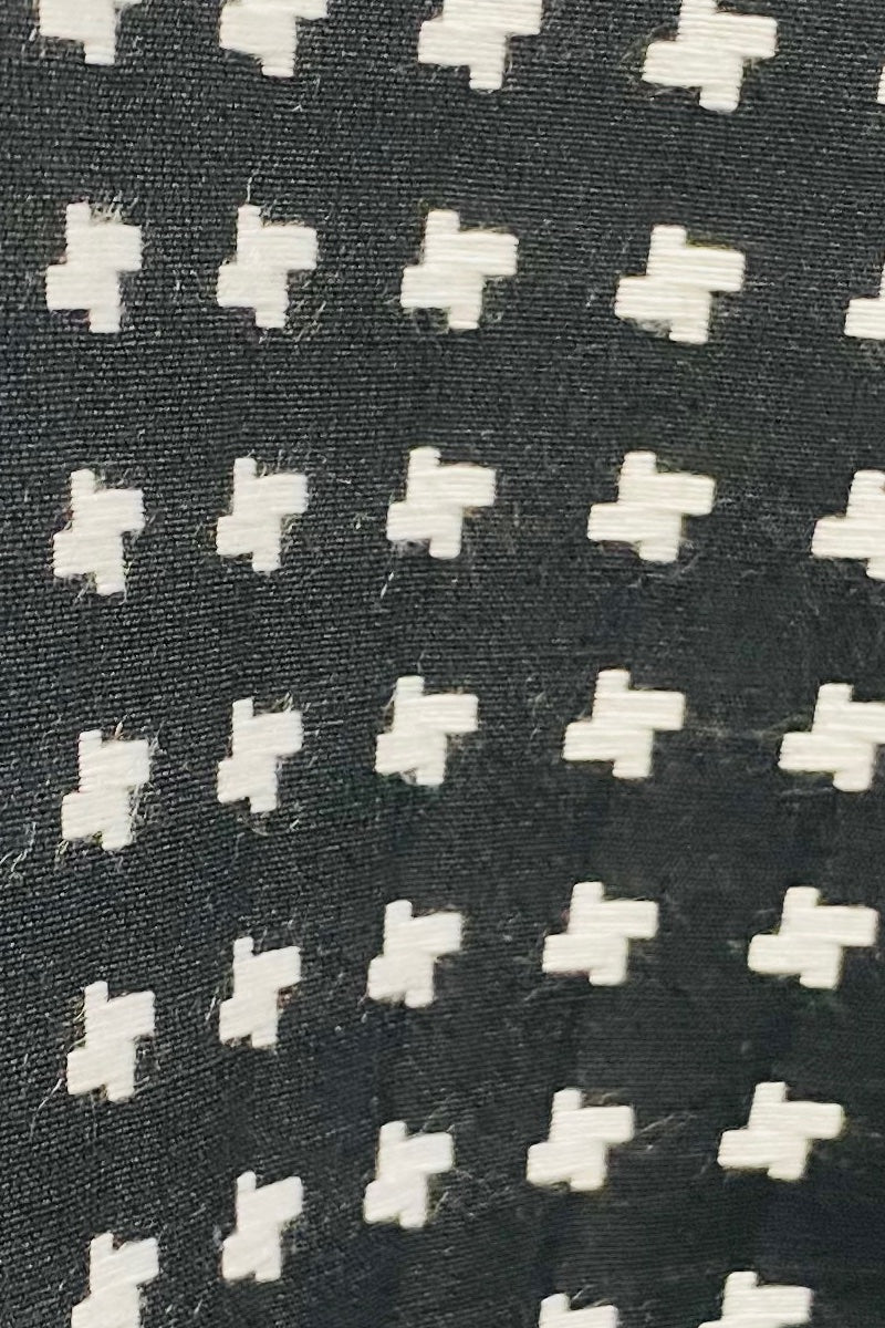 Kimono - Black + White  - Textured Woven Cross