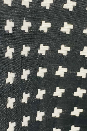 Kimono - Black + White  - Textured Woven Cross