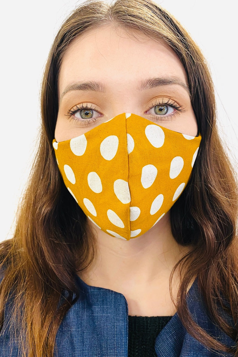 Face Mask Polka Dot - Yellow